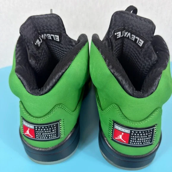 Jordan Men's 5 Oregon Ducks Apple Green Black Yellow. - Picture 4 of 11